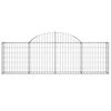 vidaXL Cestos gabião arqueados 4 pcs 200x30x60/80 cm ferro galvanizado