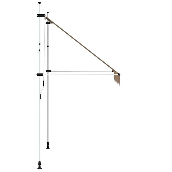 vidaXL Toldo retr&aacute;til manual 200 cm riscas amarelas e azuis