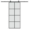 vidaXL Porta deslizante c/ conj. ferragens 90x205cm vidro ESG/alum&iacute;nio