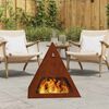 vidaXL Fire Pit Castanho 50 x 50 x 51 cm A&ccedil;o resistente &agrave;s intemp&eacute;ries