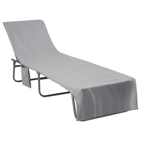 vidaXL Toalhas para Espregui&ccedil;adeira 2 pcs Cinzento escuro 210 x 75 cm