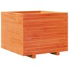 vidaXL Vaso/floreira de jardim 60x60x49,5cm pinho maci&ccedil;o castanho mel