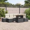 vidaXL Conjunto de Sof&aacute; de Jardim 7 pcs Preto Rattan Sint&eacute;tico