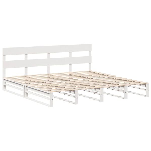 vidaXL Cama sem colch&atilde;o 180x200 cm madeira de pinho maci&ccedil;a branco