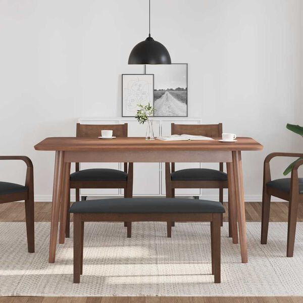 vidaXL Banco 90 cm madeira seringueira maciça castanho