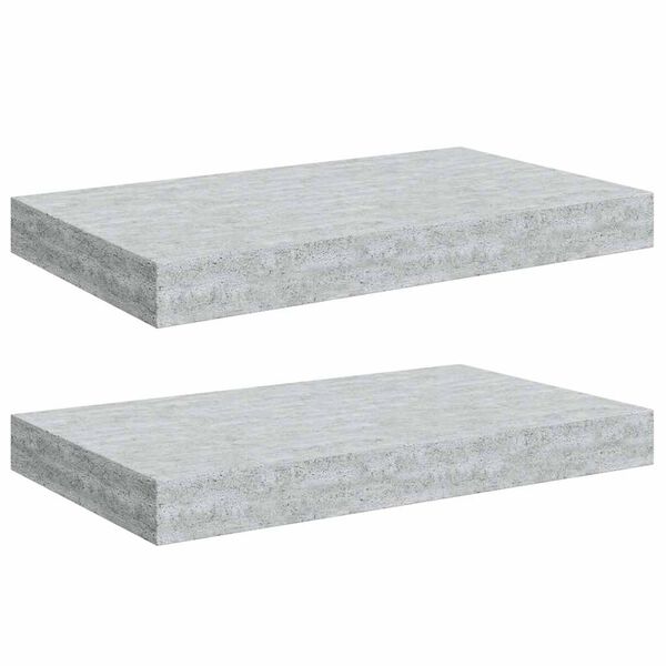 vidaXL Prateleiras de parede 2 pcs 40x23x3,8 cm MDF cinzento-cimento