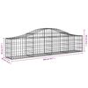 vidaXL Cestos gabi&atilde;o arqueados 20pcs 200x30x40/60 cm ferro galvanizado