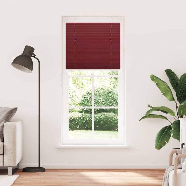 vidaXL Plissado Cego Bord&eacute;us Vermelho 95x200 cm Largura Tecido