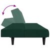 vidaXL Sof&aacute;-cama 2 lugares c/ apoio de p&eacute;s veludo verde-escuro