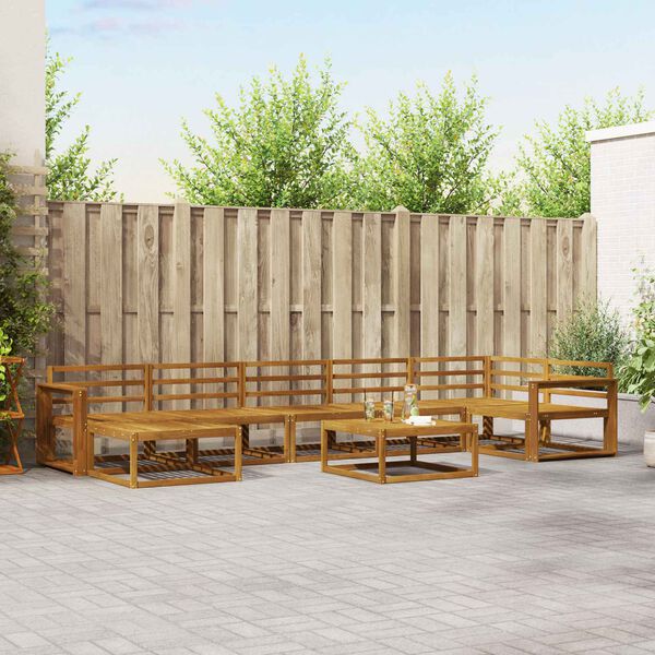 vidaXL Conjunto de Sof&aacute;s para Exterior 8 pcs Natural