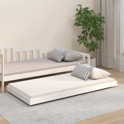 vidaXL Estrutura de cama 75x190 cm madeira de pinho maciça branco