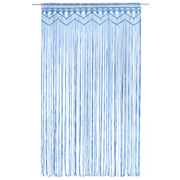 vidaXL Cortina macramé 140x240 cm algodão azul