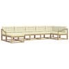 vidaXL Conjunto de Sof&aacute;s para Exterior 7 unid. Branco e Creme