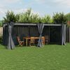 vidaXL Gazebo com cortinas 6x3 m aço antracite