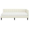 vidaXL Estrutura de Cama de Canto com Colchão 2 pcs Creme Veludo