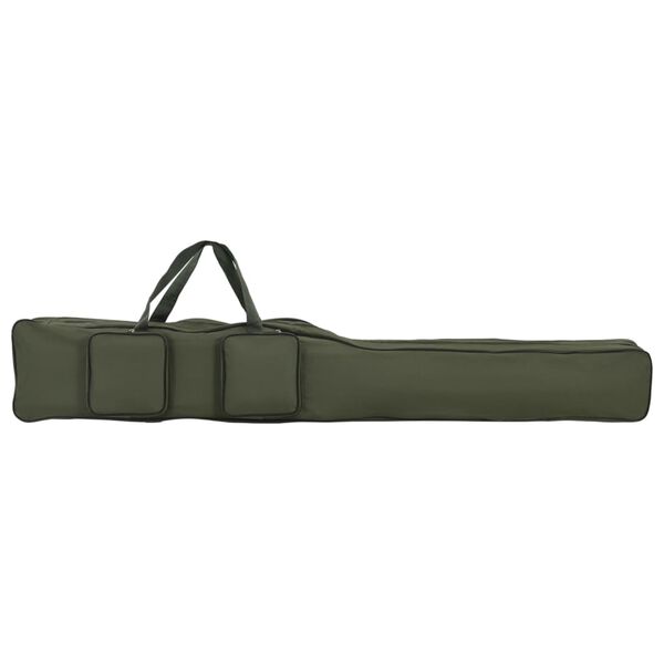 vidaXL Saco para cana de pesca 150 cm tecido oxford verde-escuro