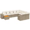 vidaXL 11 pcs conjunto sof&aacute;s de jardim c/ almofad&otilde;es vime PE bege