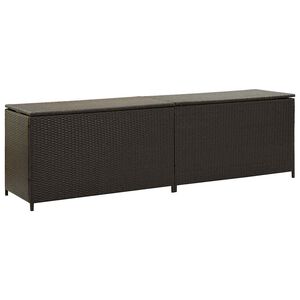 vidaXL Caixa de arruma&ccedil;&atilde;o para jardim 200x50x60 cm vime PE castanho