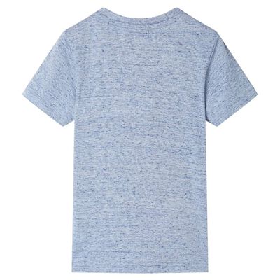 T-shirt de manga curta para criança azul-mesclado 92