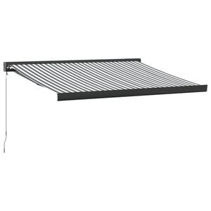 vidaXL Toldo retr&aacute;til 3,5x2,5 m tecido e alum&iacute;nio antracite e branco