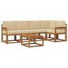 vidaXL Conjunto de Sof&aacute;s para Exterior 6 unid. Natural e Bege