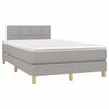 vidaXL Cama box spring c/ colch&atilde;o e LED 120x200 cm tecido cinza-claro