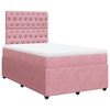 vidaXL Cama boxspring com colch&atilde;o 120x190 cm veludo rosa