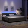 vidaXL Cama Box com colch&atilde;o com led Marrom Escuro 200 x 200 cm tecido