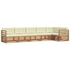 vidaXL Conjunto de Sof&aacute;s para Exterior 6 pcs Natural e Creme