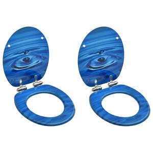 vidaXL Assentos sanita tampas fecho suave 2 pcs MDF design gotas &aacute;gua