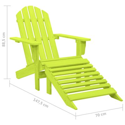 vidaXL Cadeira Adirondack para jardim com otomano abeto maciço verde