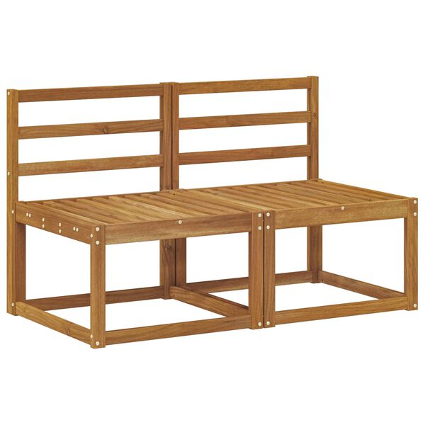 vidaXL 2 Pe&ccedil;a Sof&aacute; M&eacute;dio Externo Madeira S&oacute;lida de Ac&aacute;cia Natural