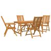 vidaXL Conjunto de Jantar para Jardim 5 unid. Castanho