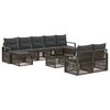 vidaXL Conjunto de Sof&aacute; de Jardim 10 unid. Cinzento vime PE