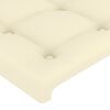 vidaXL Cabeceira cama c/ abas couro artificial 163x23x118/128 cm creme