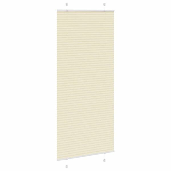 vidaXL Creme Plissada Cega 95x200 cm Largura Tecido 94,4 cm Poli&eacute;ster