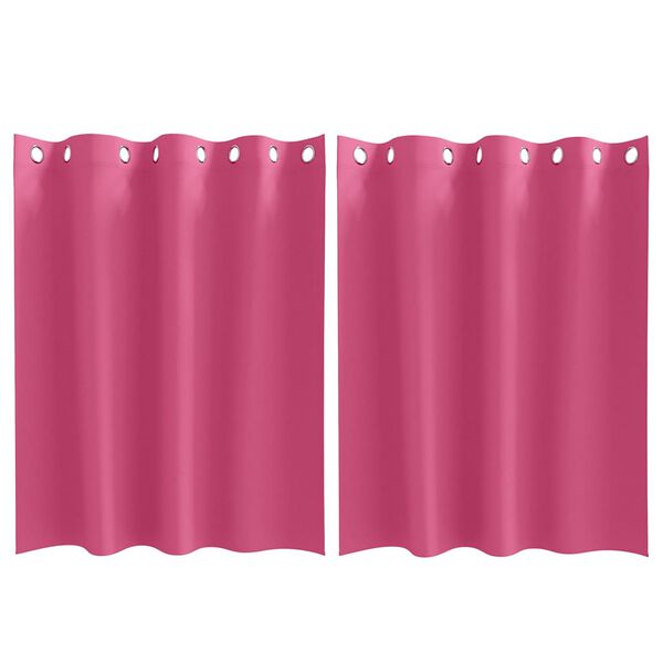 vidaXL Cortinas Blackout com Argolas 2 pcs Rosa Brilhante 140 x 140 cm