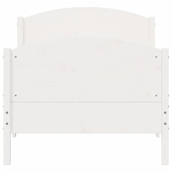 vidaXL Cama sem colchão 75x190 cm madeira de pinho maciça branco