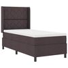vidaXL Cama Box com colch&atilde;o Castanho escuro 90 x 200 cm tecido