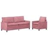 vidaXL Conjunto de Sof&aacute;s 2 unid. Rosa Veludo