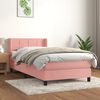 vidaXL Cama com molas/colch&atilde;o 80x200 cm veludo rosa
