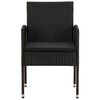 vidaXL 9 pcs Conjunto de jantar p/ exterior vime PE preto