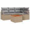 vidaXL Conjunto de Sof&aacute; de Jardim 5 unid. Bege vime PE