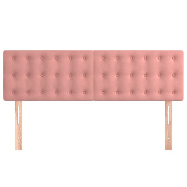 vidaXL Cabeceiras rosa 144x5x78/88 cm veludo