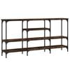 vidaXL Mesa consola 160x29x80 cm derivados de madeira carvalho fumado