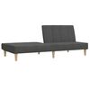 vidaXL Sof&aacute;-cama de 2 lugares com banco tecido cinzento-escuro