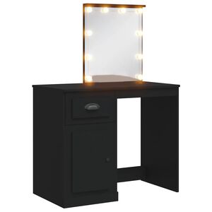 vidaXL Toucador com luzes LED 90x42x132,5 cm preto