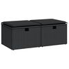 vidaXL 2 pcs conjunto sof&aacute;s jardim c/ almofad&otilde;es vime PE/ac&aacute;cia preto