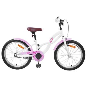 vidaXL Bicicleta Infantil 18 Polegadas para 5-7 anos Branco