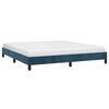 vidaXL Estrutura de cama sem colch&atilde;o 160x200 cm veludo azul-escuro